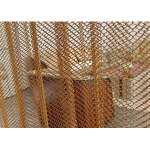 Decorative Wire Mesh Metal Mesh Curtain with 3-20mm Diamond Height 0.5-2mm Wire