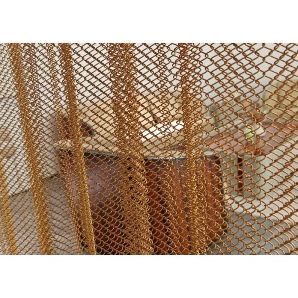 Decorative Wire Mesh Metal Mesh Curtain with 3-20mm Diamond Height 0.5-2mm Wire