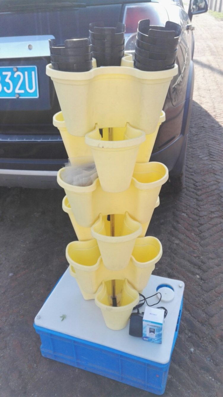 Plastic Modern Stacking Vertical Flower Pot For Substrate Cultivation