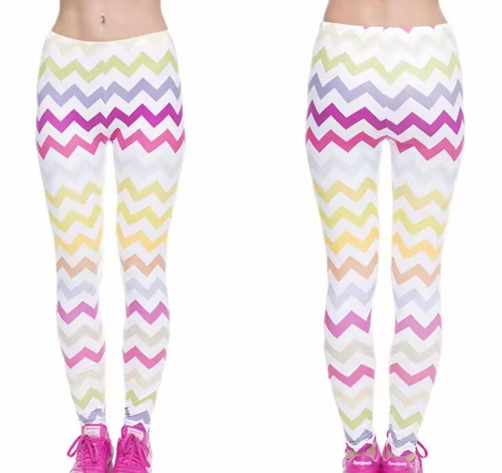 Sweat Wicking Donut Print Custom Yoga Leggings 92% Polyester 8% Spandex