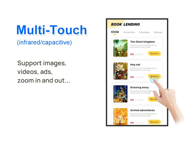 Hot sale 32/43/55/65 75 inch LCD Digital Signage commercial digital signage wall mounted siplit screen