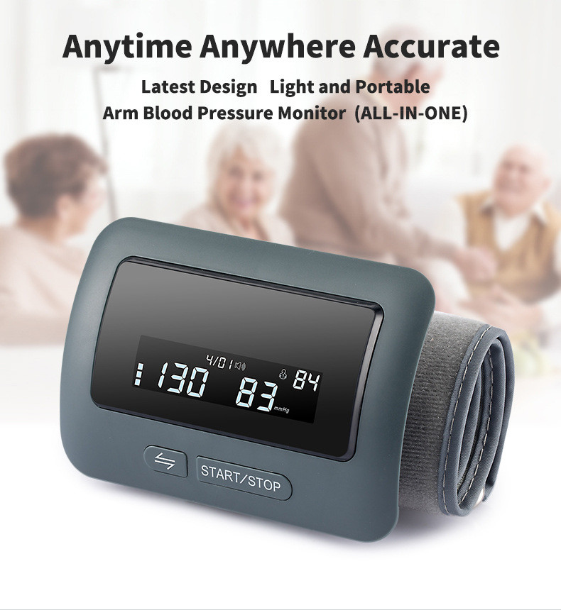 Light Portable Arm Blood Pressure Monitor One Button Measurement