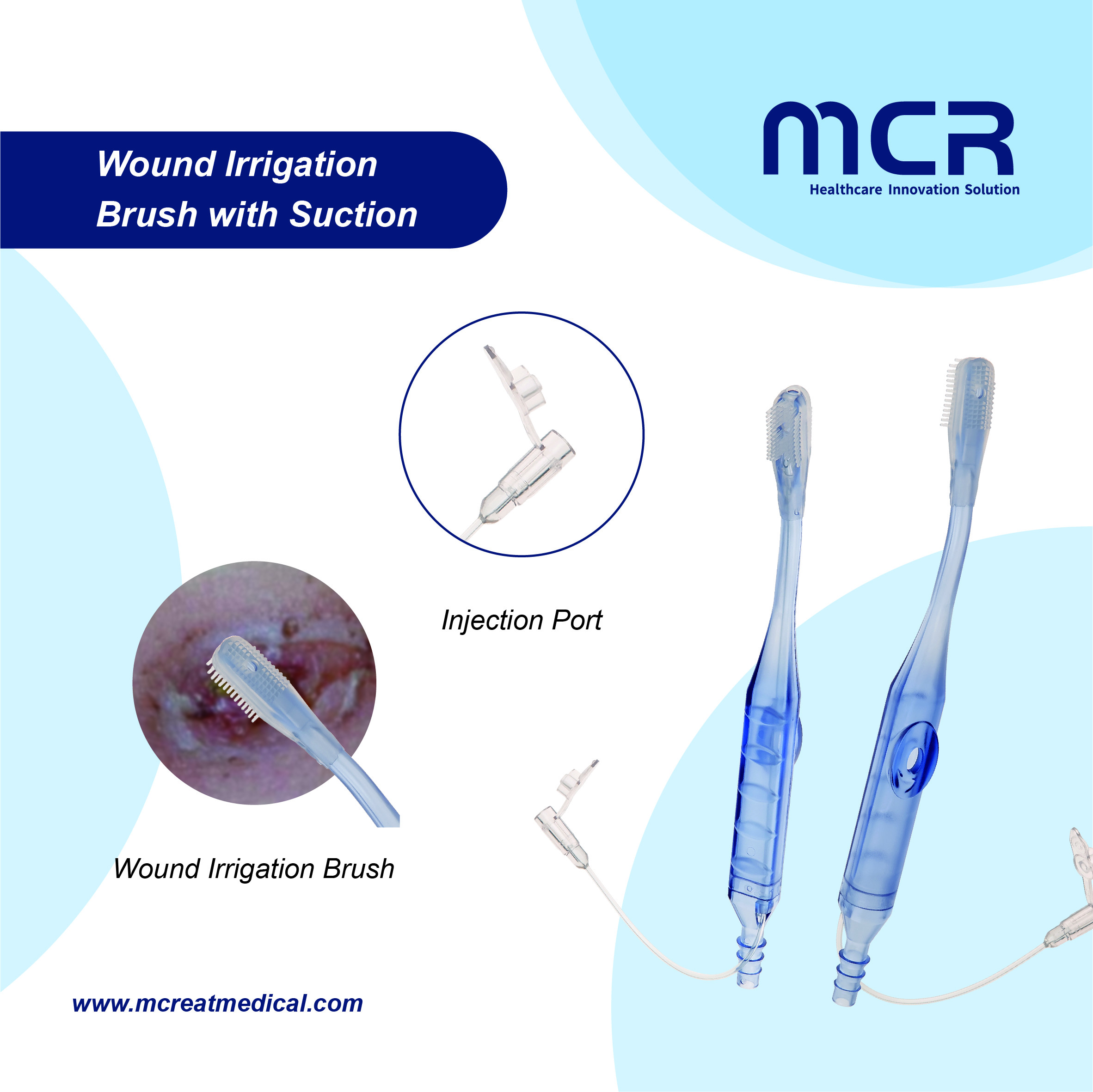 Medical Wound Irrigation Suction Toothbrush