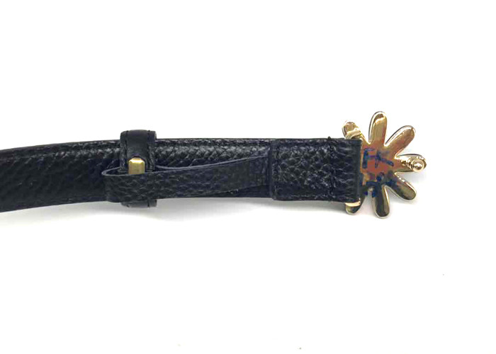 20mm Womens Genuine Leather Belt With Flower Shape Buckle