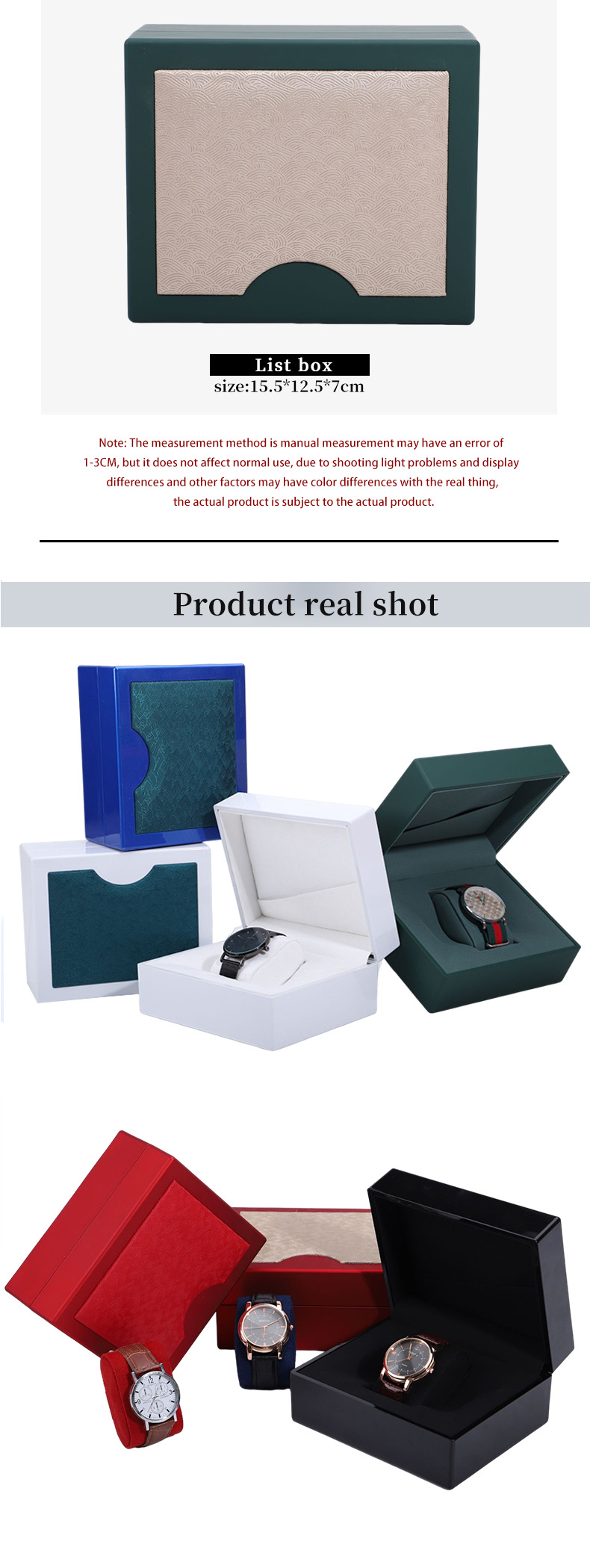 Gorgeous Glossy Smooth Plastic Watch Packaging Box With Stylish Leather Pattern