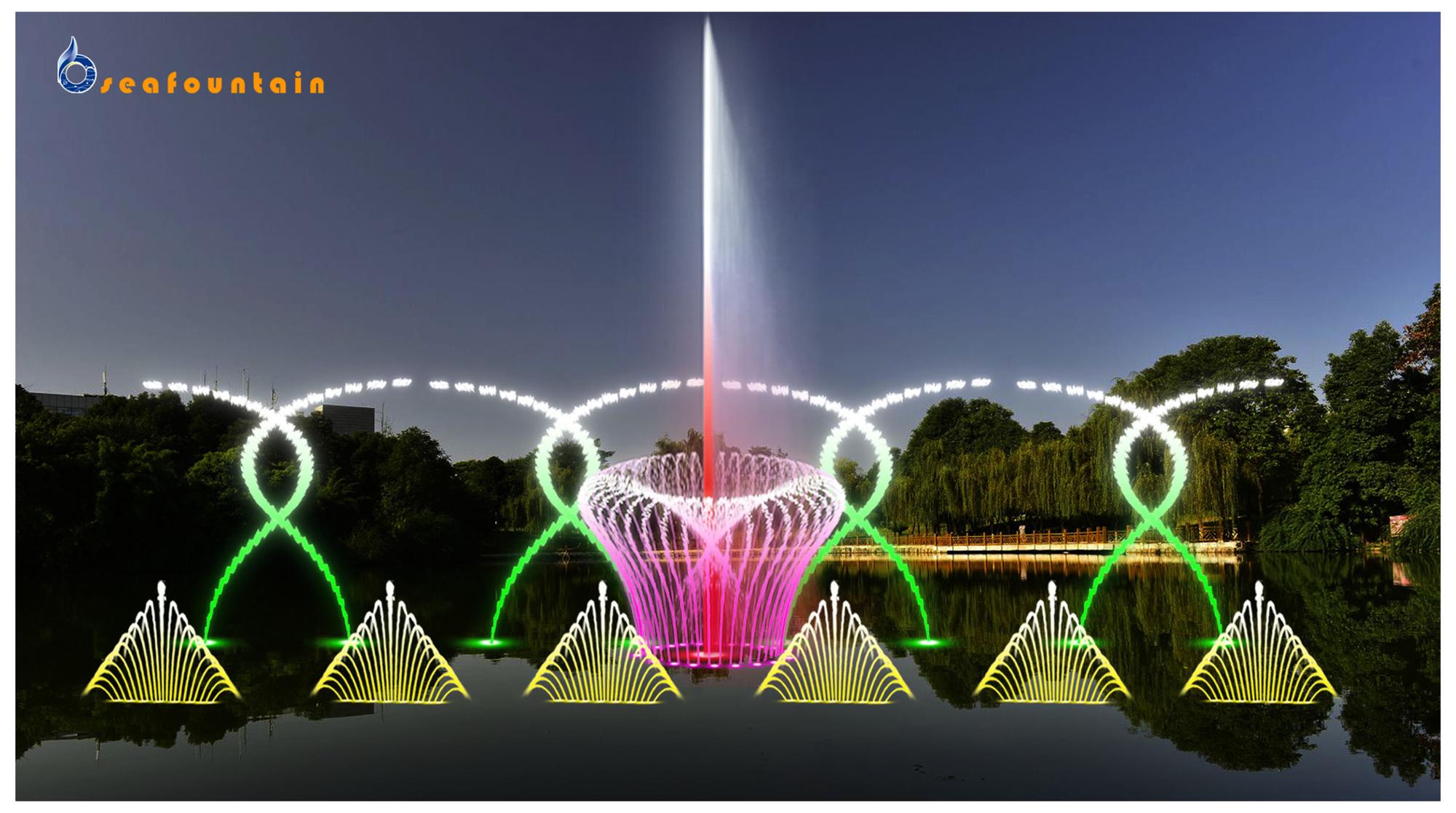 High quality lake frequency converter fountains multimedia floating water fountain