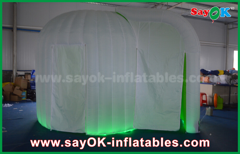 Green Background Inflatable Photo Booth Enclosure Double - Deck Photo Booth Tent
