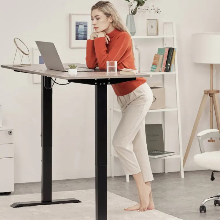 Modern Living Room Furniture Electric Height Adjustable Sit Stand Desk with Metal Frame