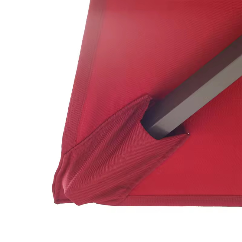 Outdoor Red Large Cantilever Hanging Umbrella with Roman Style and Backless Feature