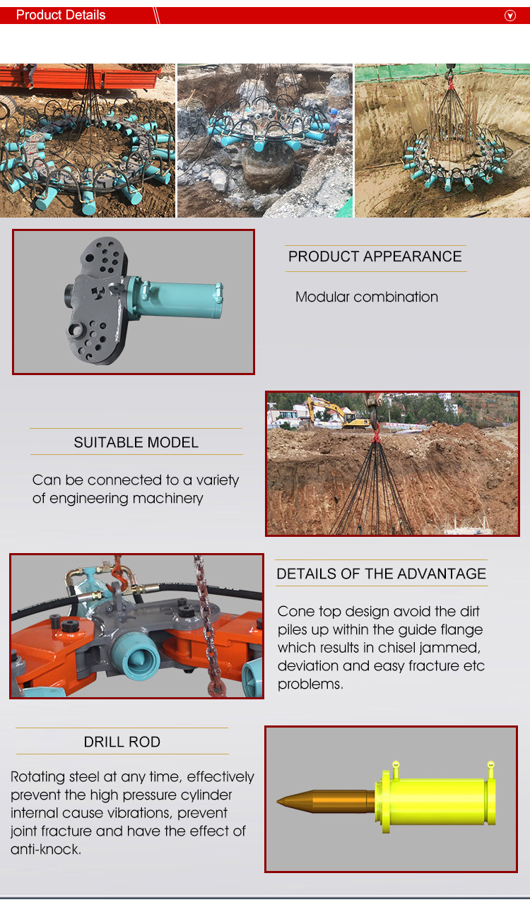 BYMK-180S 20-30T Excavator Hydraulic Pile Breaker for your piles construction From China