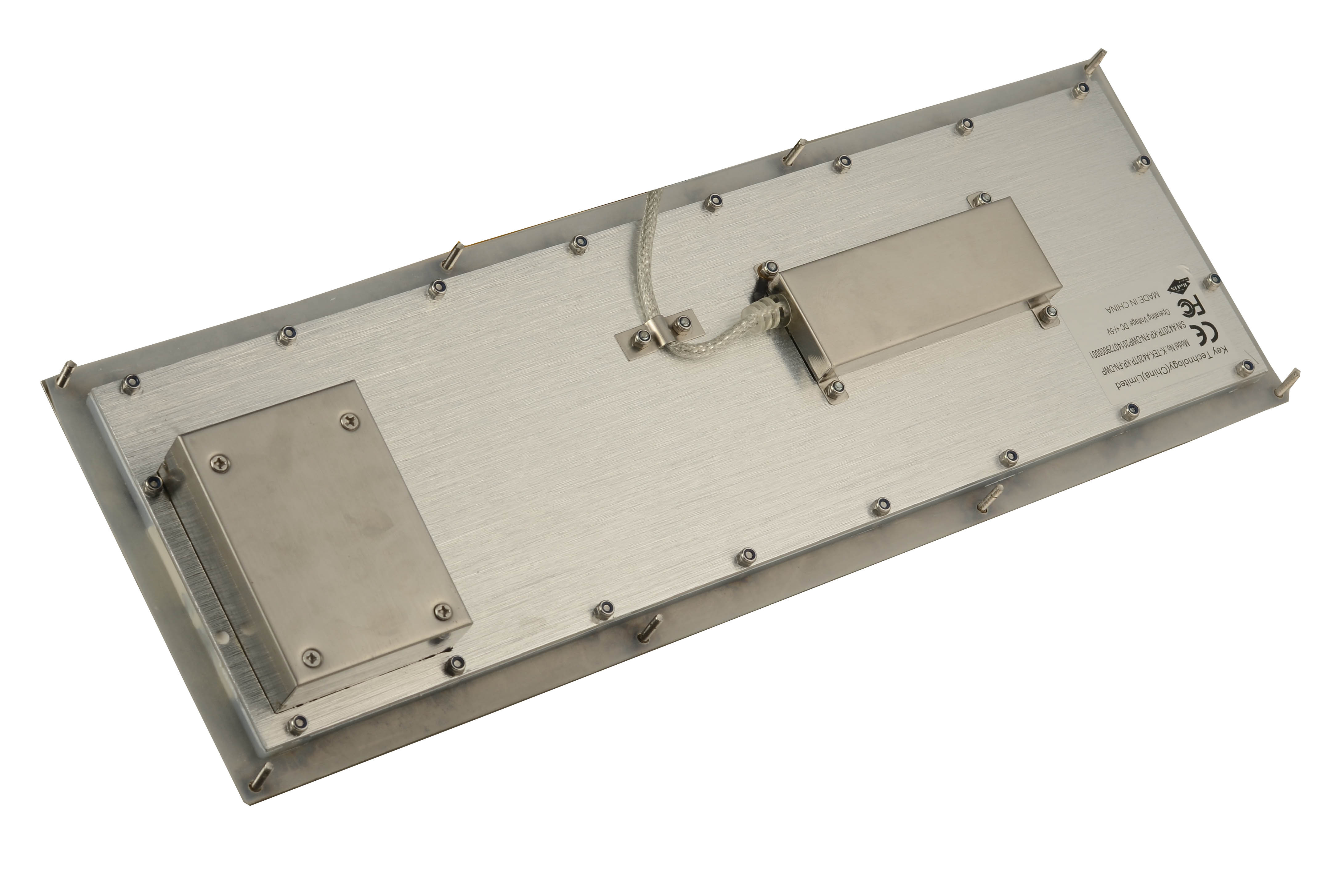 IP65 Waterproof Industrial Panel Mount Stainless Steel KVM Keyboard With Trackball
