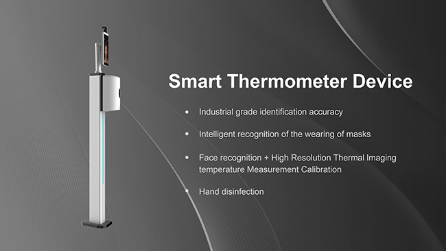 Android 1000ml Soap Dispenser Stand 0.3m LCD Infrared Thermometer