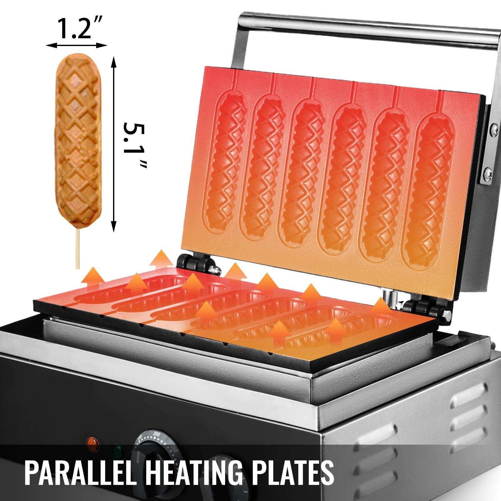 Nonstick 5 Roll 6 Roll Commercial Waffle Maker Machine Electric