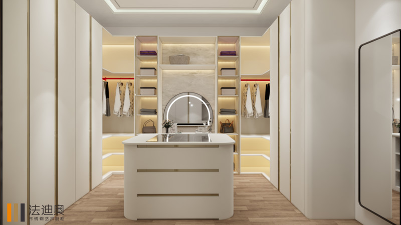 Fadior Modern Walk In Closet High End Stainless Steel Dressing Room Formaldehyde Free