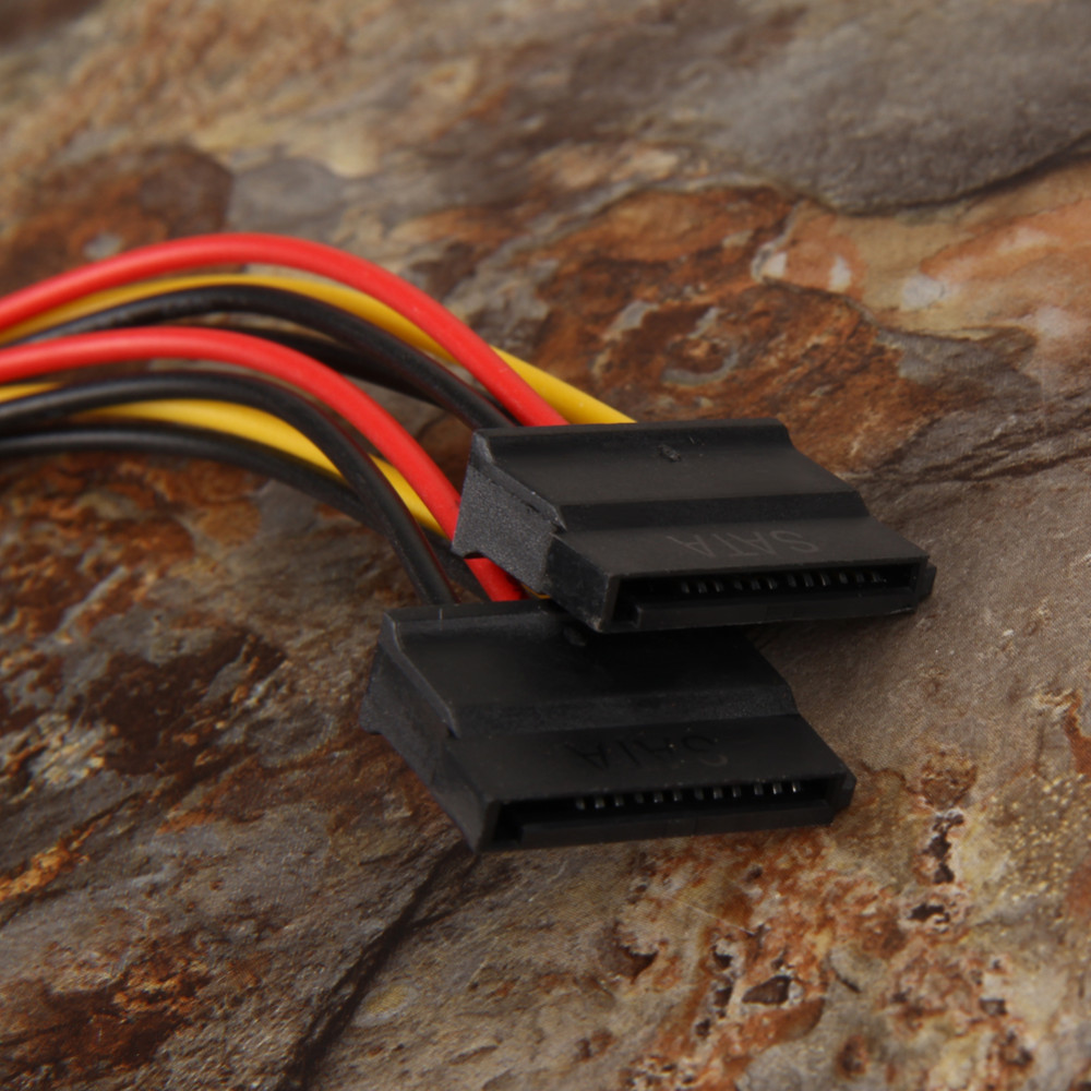 Computer 15.5cm Cable Wire Harness Ide Male To Dual Sata 4 Pin