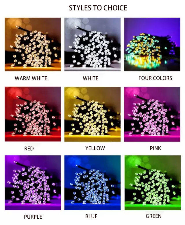 72ft Outdoor Solar String Lights 300MA Reelable With 200 Lamp Beads