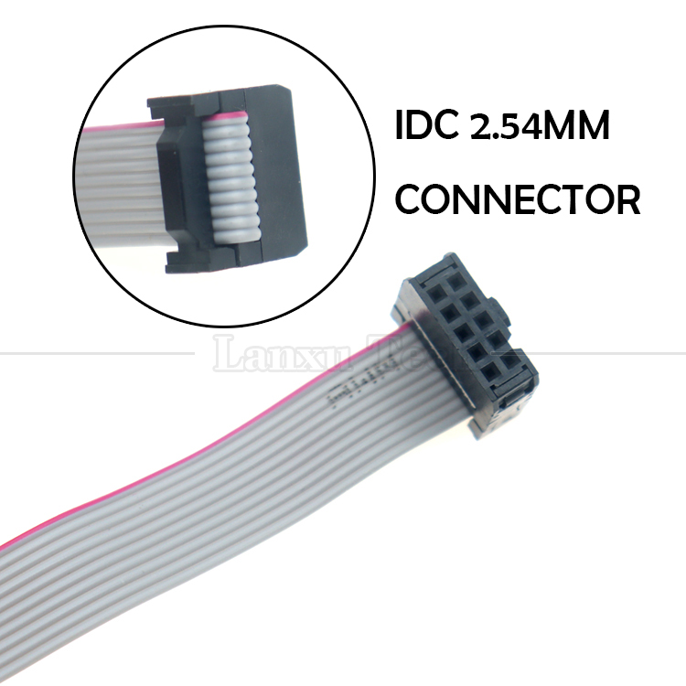 Female to Female 10 PIN 1.27mm Pitch IDC 2.54mm Connector GPIO Grey Flat Ribbon Wire Cable for Hard Drives CD Raspberry Pi
