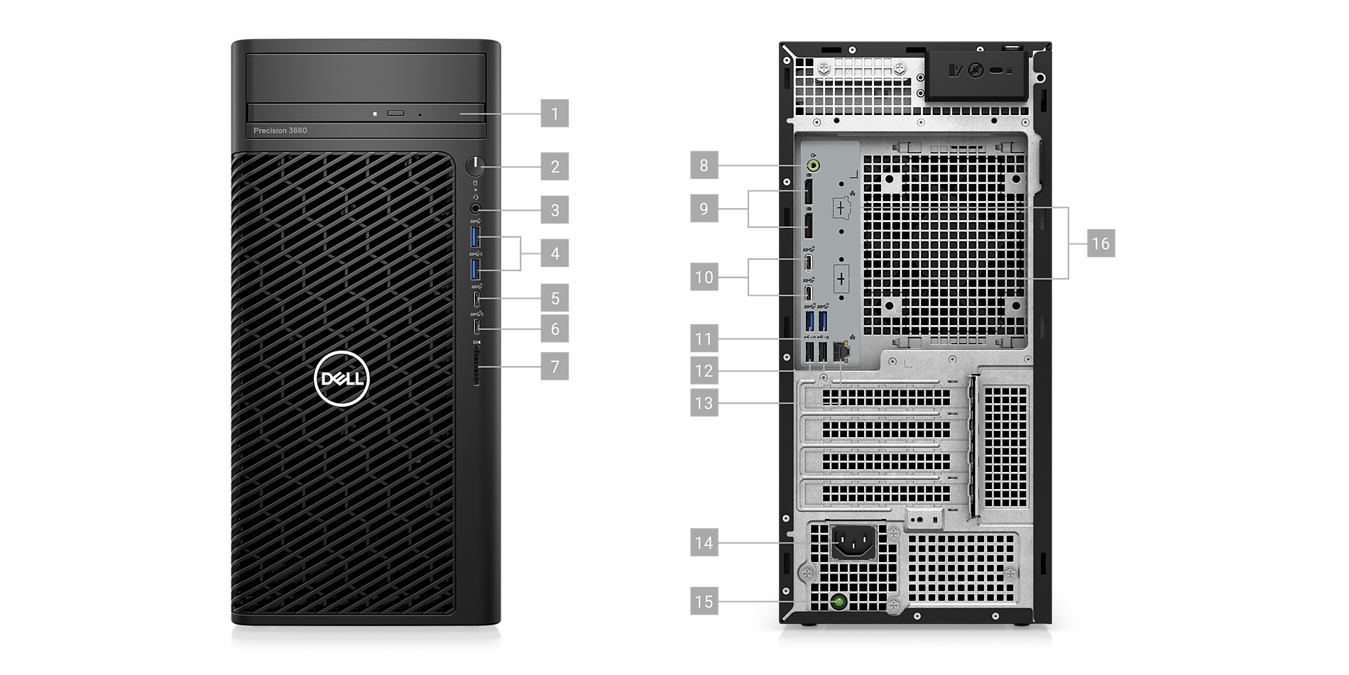 Dell Precision T3660 Workstation PC with 500W Built-in Power Supply and Compact Size
