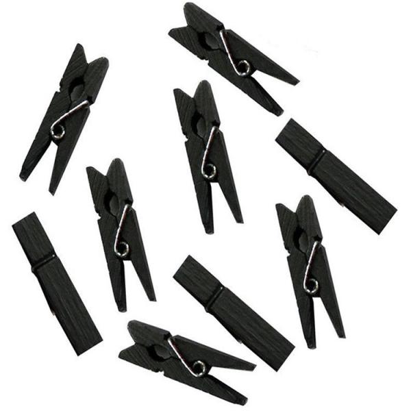 25MM colorful wooden clip silver /black storage black photo clip children's DIY