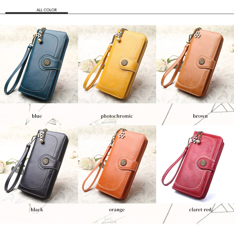 Low MOQ Mix Models Women's Long Zipper Wallet Newest Anti-Theft Selection