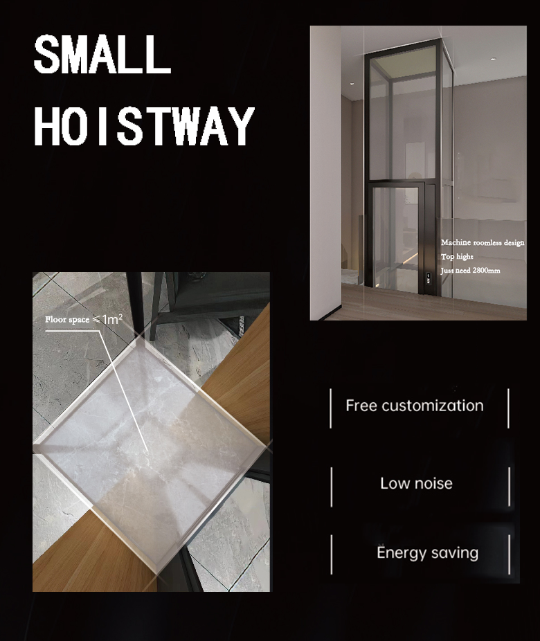 Small Traction Type Home Monarch Villa Lift Stainless Steel Private Building Elevator