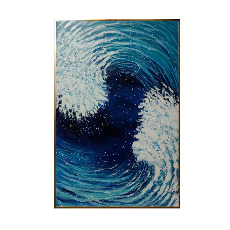 Custom Handmade 6 Color Print Method Gold Foil Landscape Wall Art Painting 3D Textured Artwork for Customized Home Decor