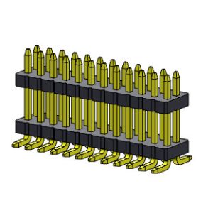 Pin Header Connector 1.27mm Serise Dual Row Stack Straight SMT Type With Pegs 2