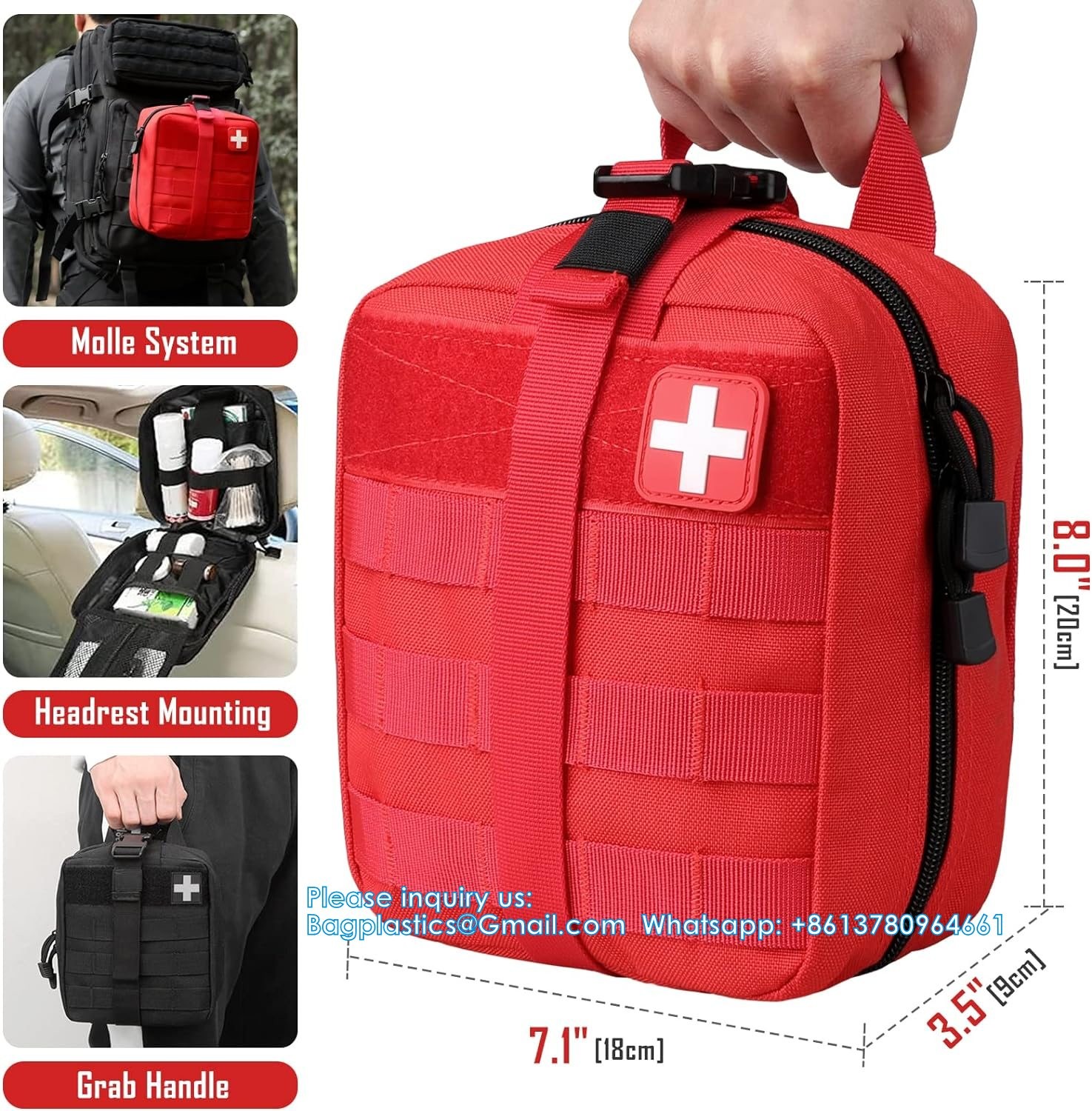 Tactical First Aid Pouch, Molle EMT Pouches Rip-Away Military IFAK Medical Bag Outdoor Emergency Survival Kit Quick