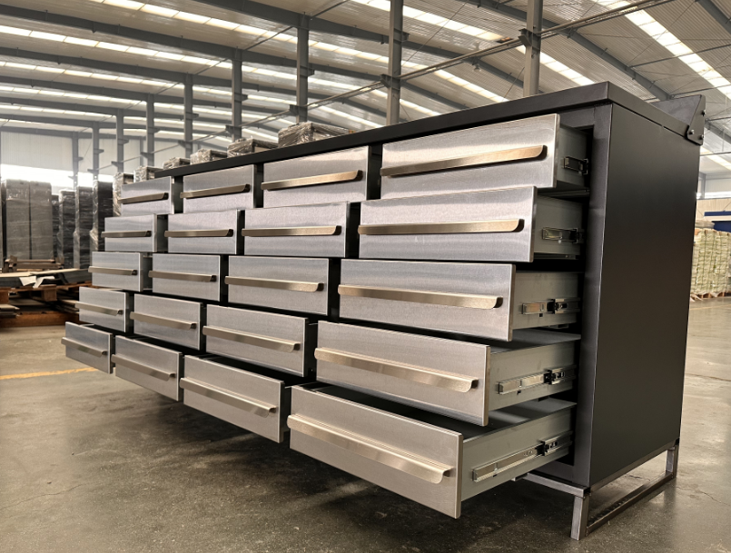 2024 Customizable Professional Workbench with Drawers and Stainless Steel Handles