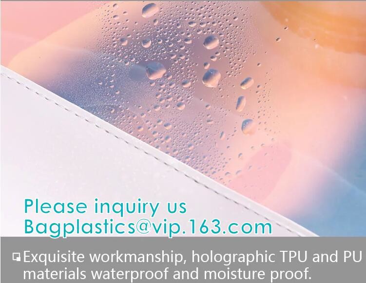 HOLOGRAPHIC MAKEUP BAG, PU TPU MATERIAL MAKEUP travel wash bag waterproof makeup bag cosmetic bags, ECO FIRENDLY PACKAGE
