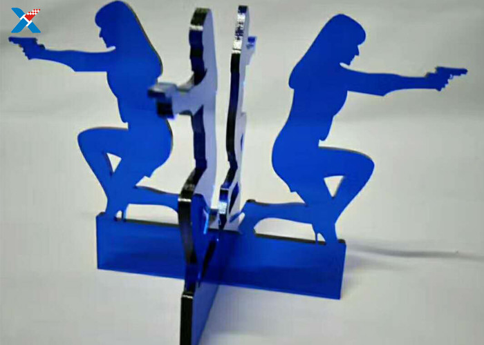 blue Colored 1mm Custom Acrylic Stand PMMA Laser Cut Plastic Shapes