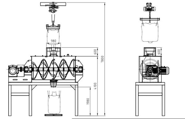 Mild Steel Industrial Food Mixing Equipment , Big Bag Mixing Line For Protein