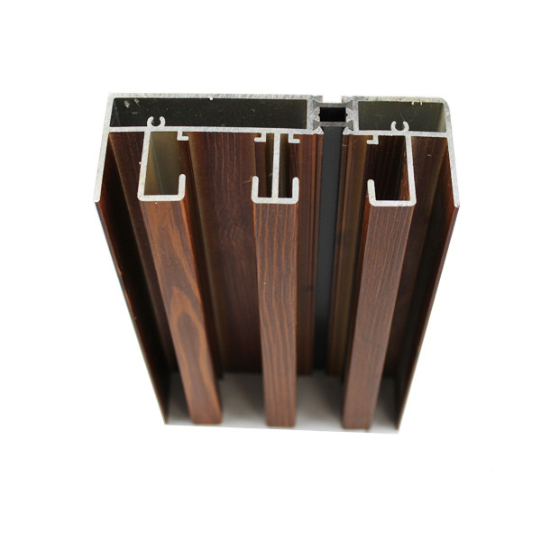 20 X 80 Aluminum Glass Frame Extrusion , Wood Finish Aluminum Door Frames