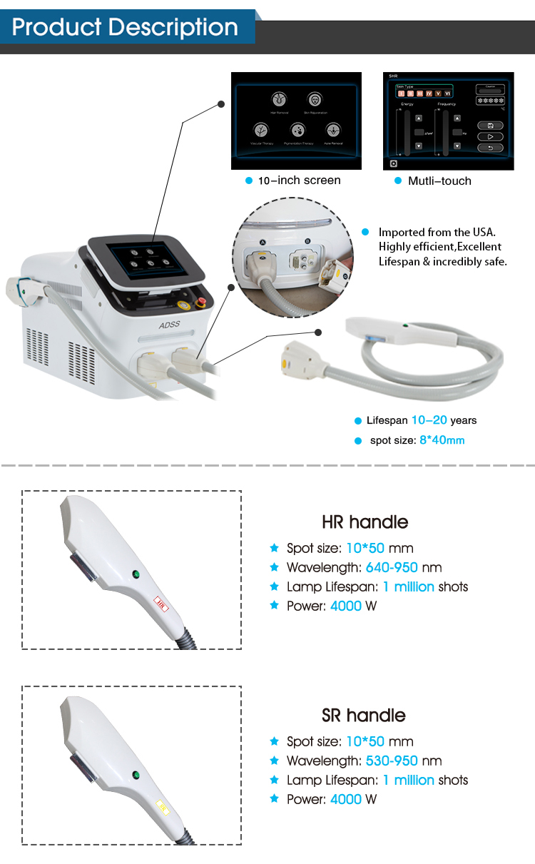 Big Power Pain Free Hair Removal Machine , Beauty IPL Machine OEM ODM