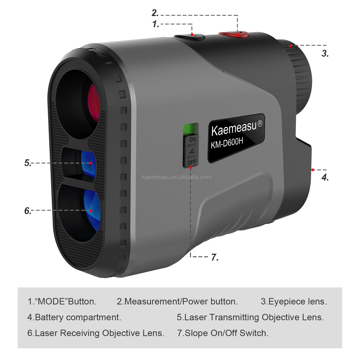 D450m Battery Laser Distance Meter Range Finder Golf Rangefinder Hunting Scope with Class 1 Laser Safety Level -20-50C