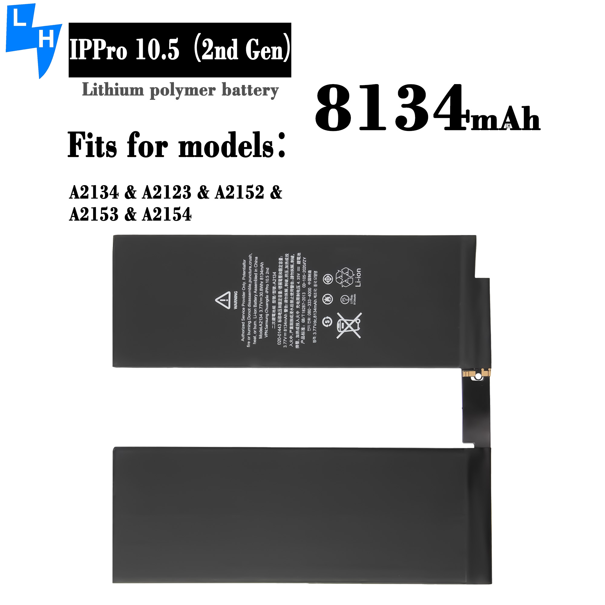 8134mAh High Durability Supply Battery for iPad Pro 10.5 A2134 A2123 A2152 A2153 A2154