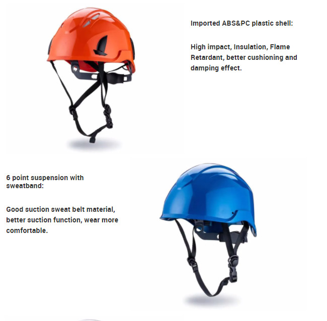 ABS PC Petroleum Head Safety Helmet Mountain Climbing Hard Hat With Adjustable Ratchet