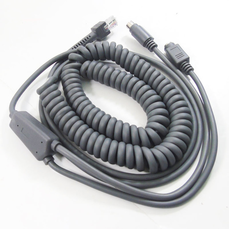 CBA-K02-C09PAR PS2 Keyboard Wedge Cable Coiled Sprail For Barcode Scanner