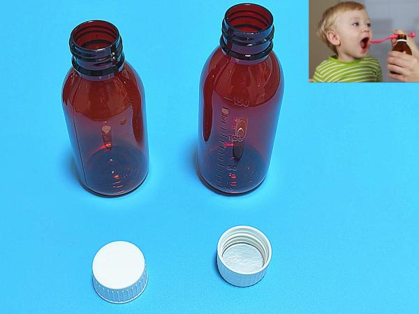 100ml 120ml 150ml DIN28 Plastic PET Brown Oral Liquid Bottle Amber Medicine