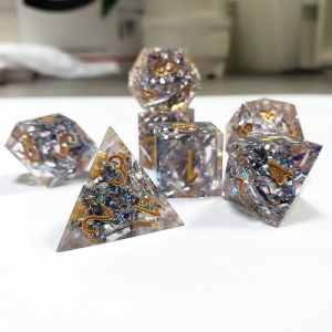 Transparent crystal color band Resin Boarding Dice Set dnd dice