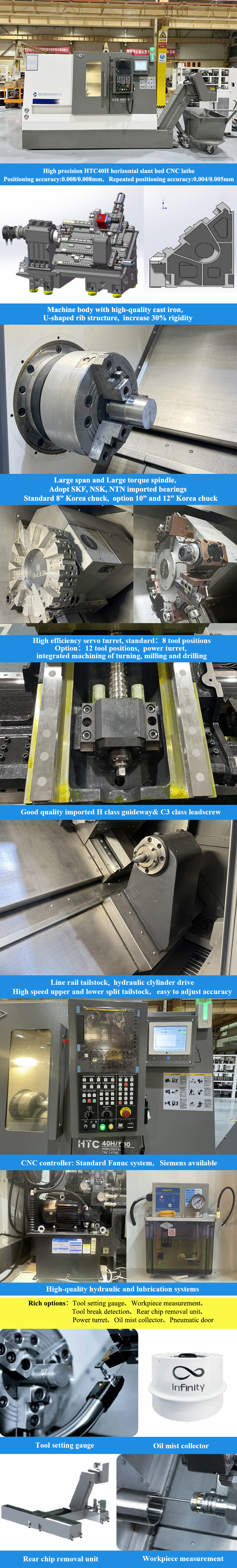 SMTCL CNC Lathe High Efficiency Long Travel Slant Bed CNC Lathe Ball Cage Motor Shaft Processing CNC Lathe