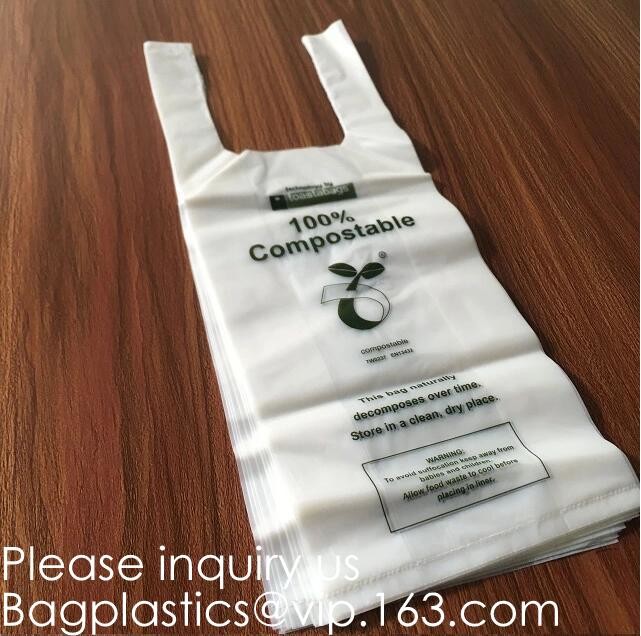 Biodegradable Roll heart bag, Vest bag, Pocket, Roll bag, 100% Biodegradable Cornstarch Garbage Bags garment biodegradab