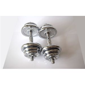 Top quality gyelectroplating adjustbale dumbbells with rubber bar