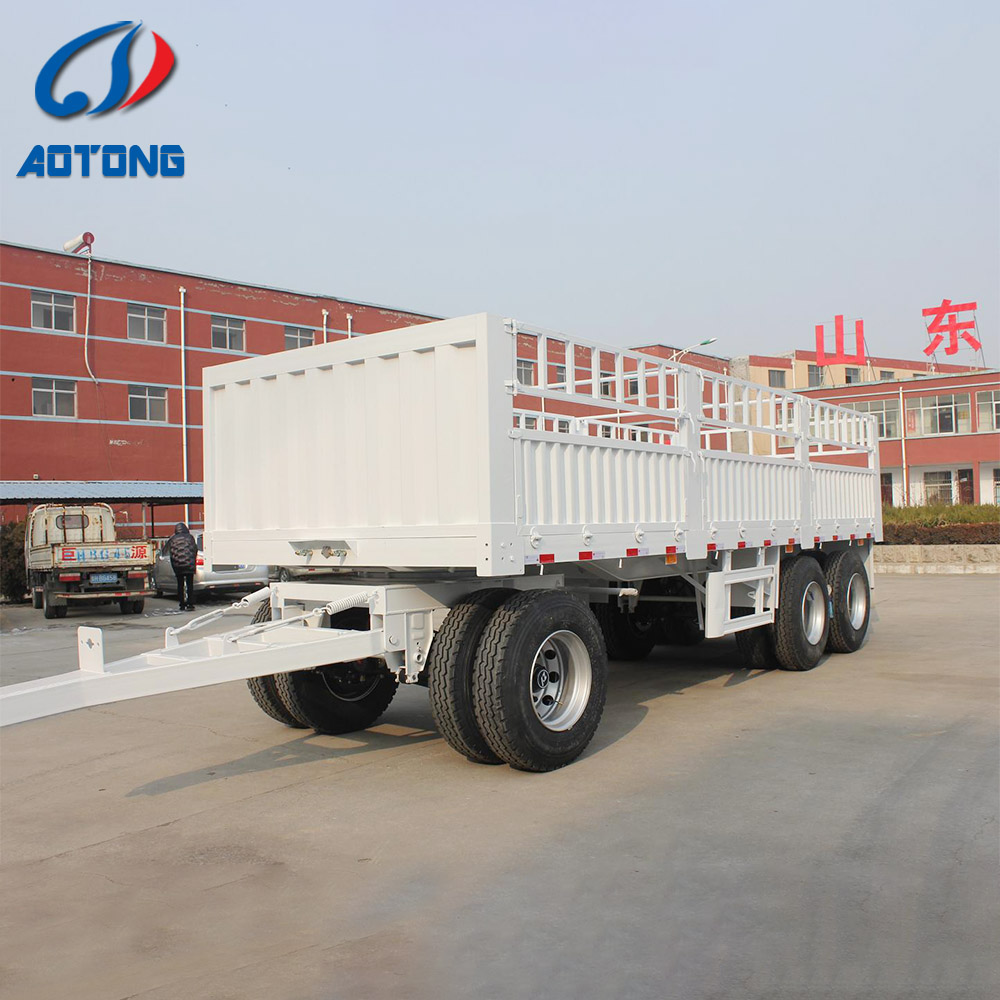 Double Deck 3-axle Steel Animal Transport Storehouse Bars Semi Trailer Superior Design