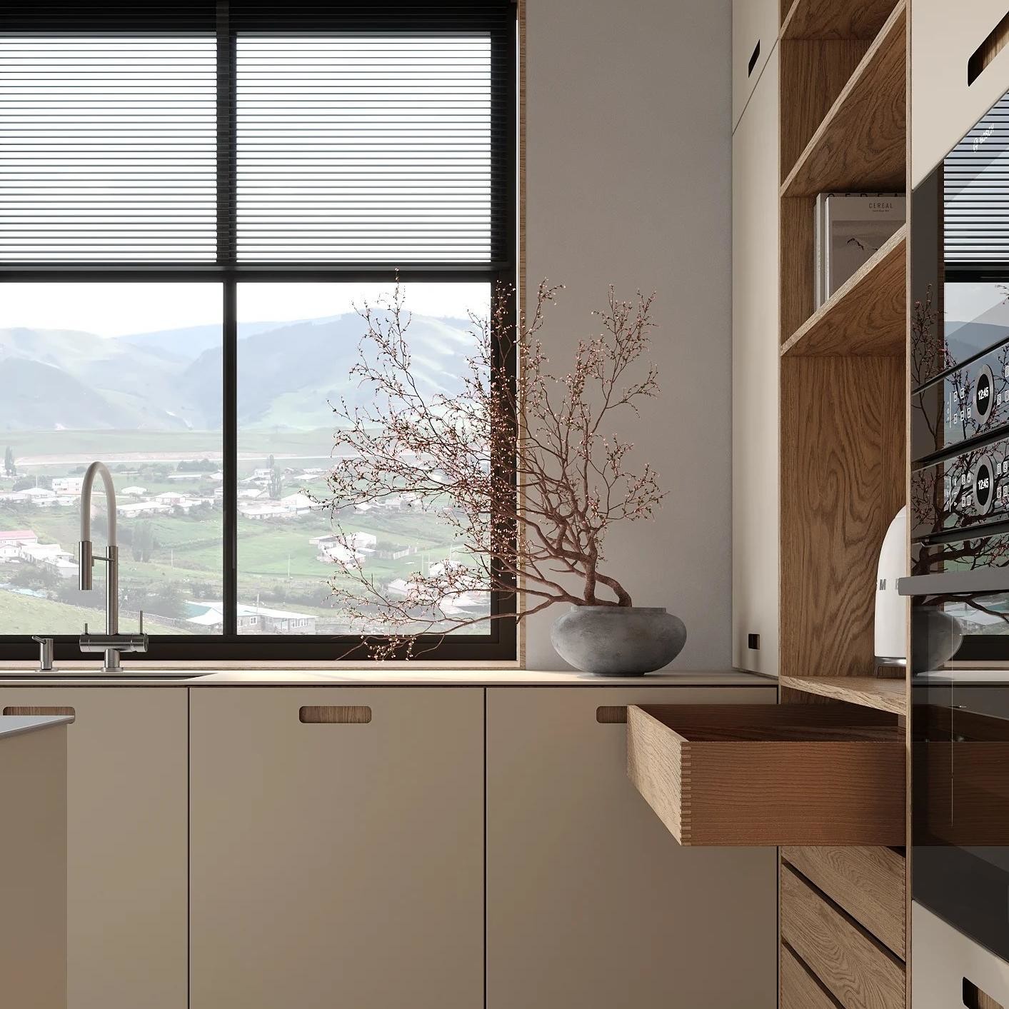 Factory Price Customize Cost-effective Melamine Finish Style Kitchen Fro Individual House