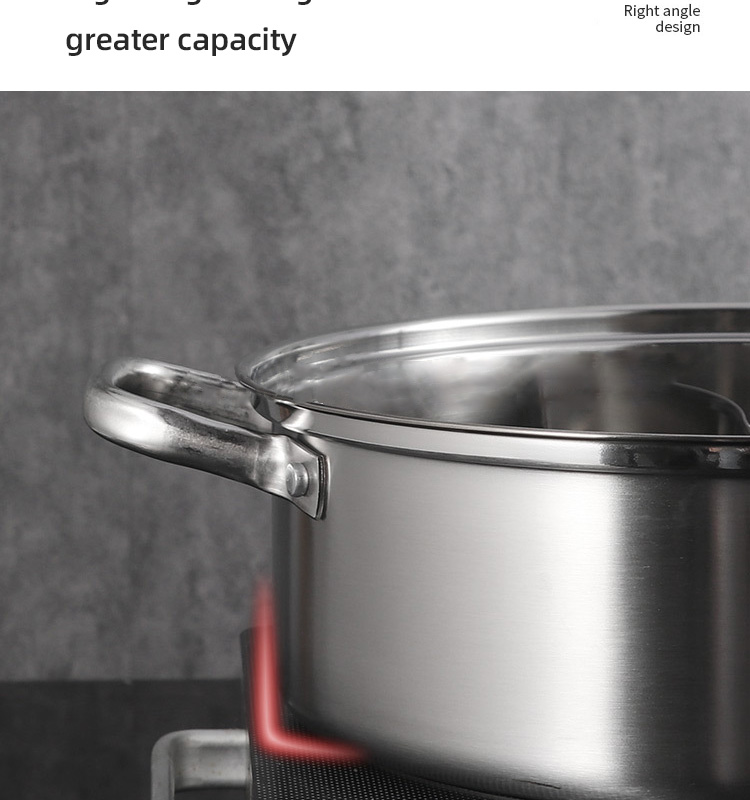 New Design Hot Pot Thickened Round Shape Stainless Steel Shabu Pot Soup Pot With Stainless Steel Handle