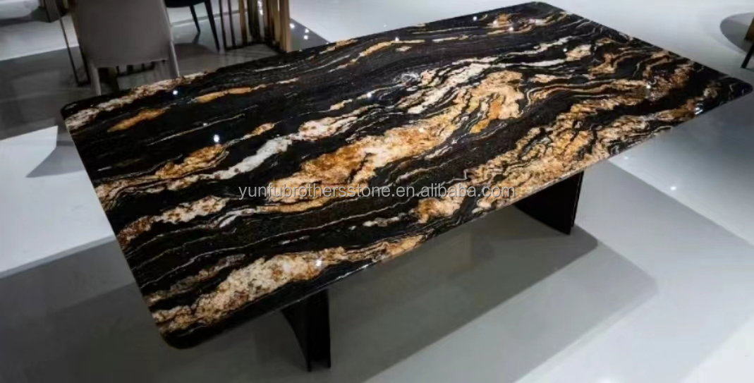 Chinese Granite Luxury Kitchen Countertop with Polished Black Gold Stone