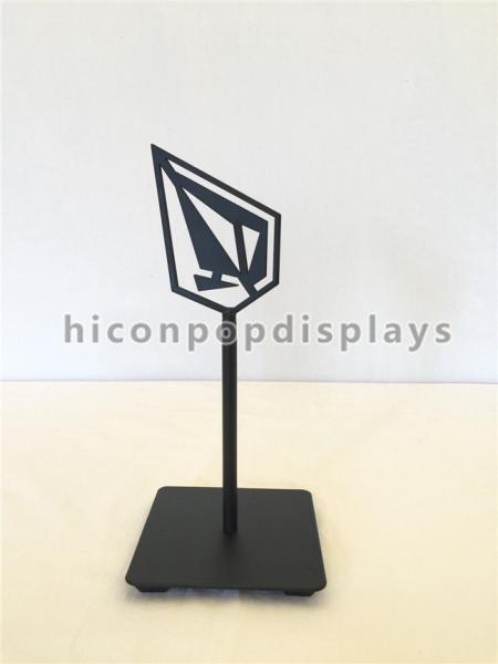 Retail Store Advertising Signage Counter Display Racks With Black Metal Sign
