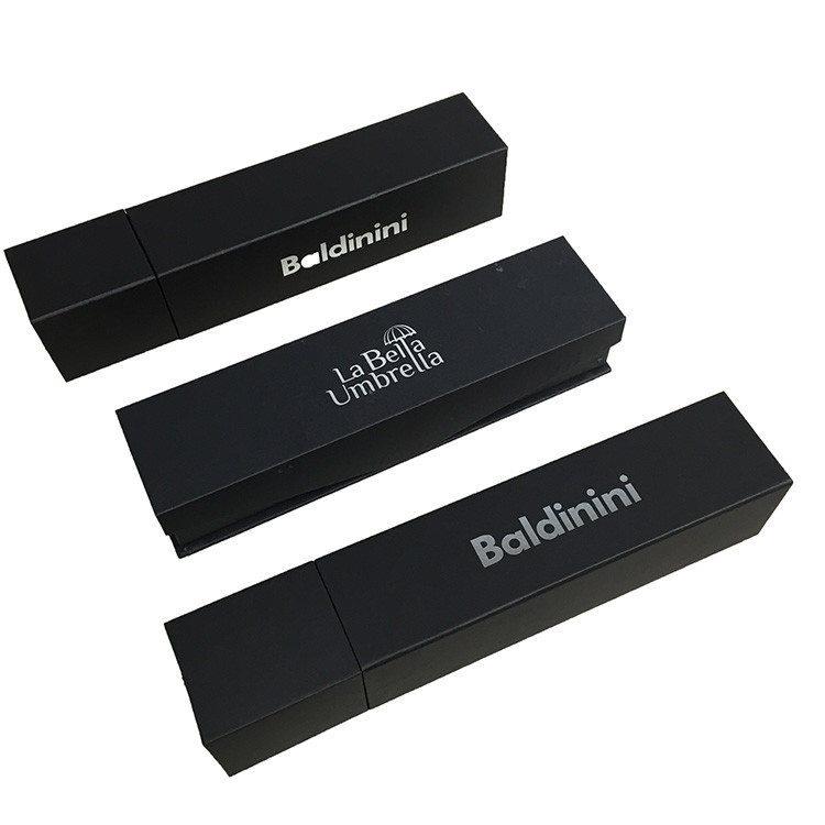 Long Black CMYK / PMS Cardboard Paper Gift Box For Umbrella