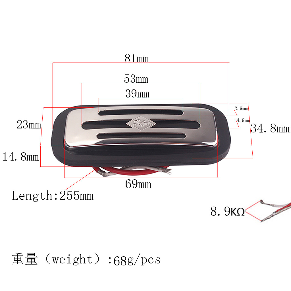 Electric Bass Pickup Vintage Style Diamond Single Coil For Guitar TOASTER Hofner